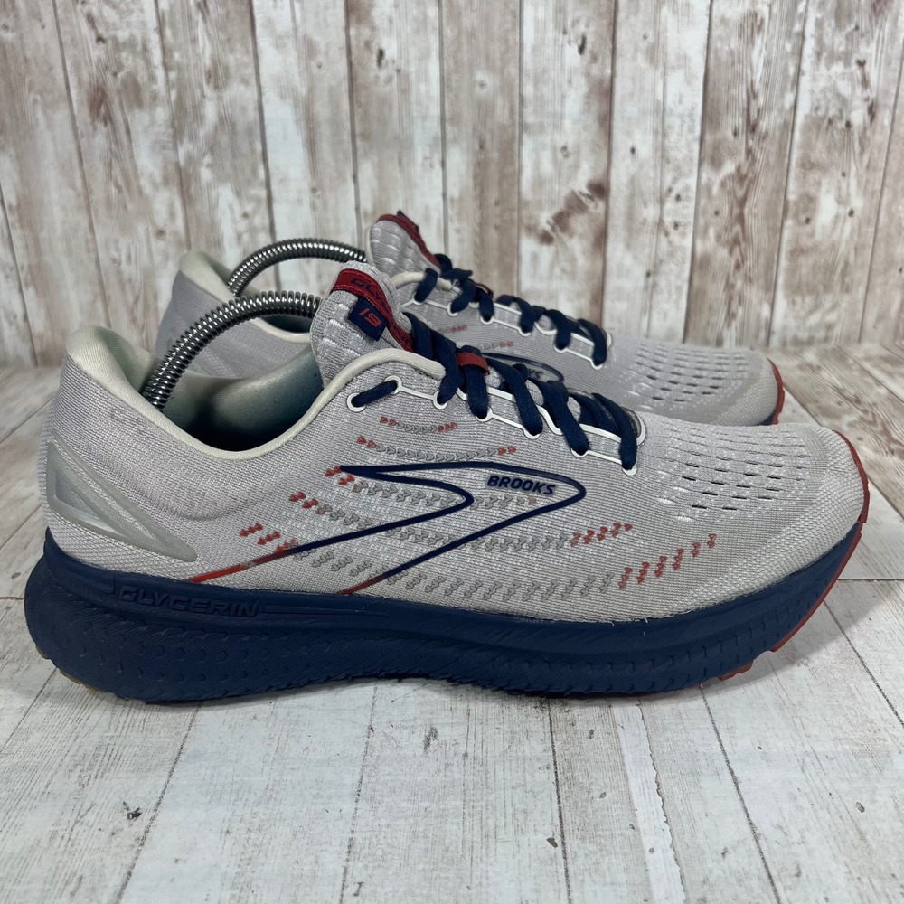 Brooks Glycerin 19 Mens Running Shoes Grey Navy Red 1103561D002 Size 11